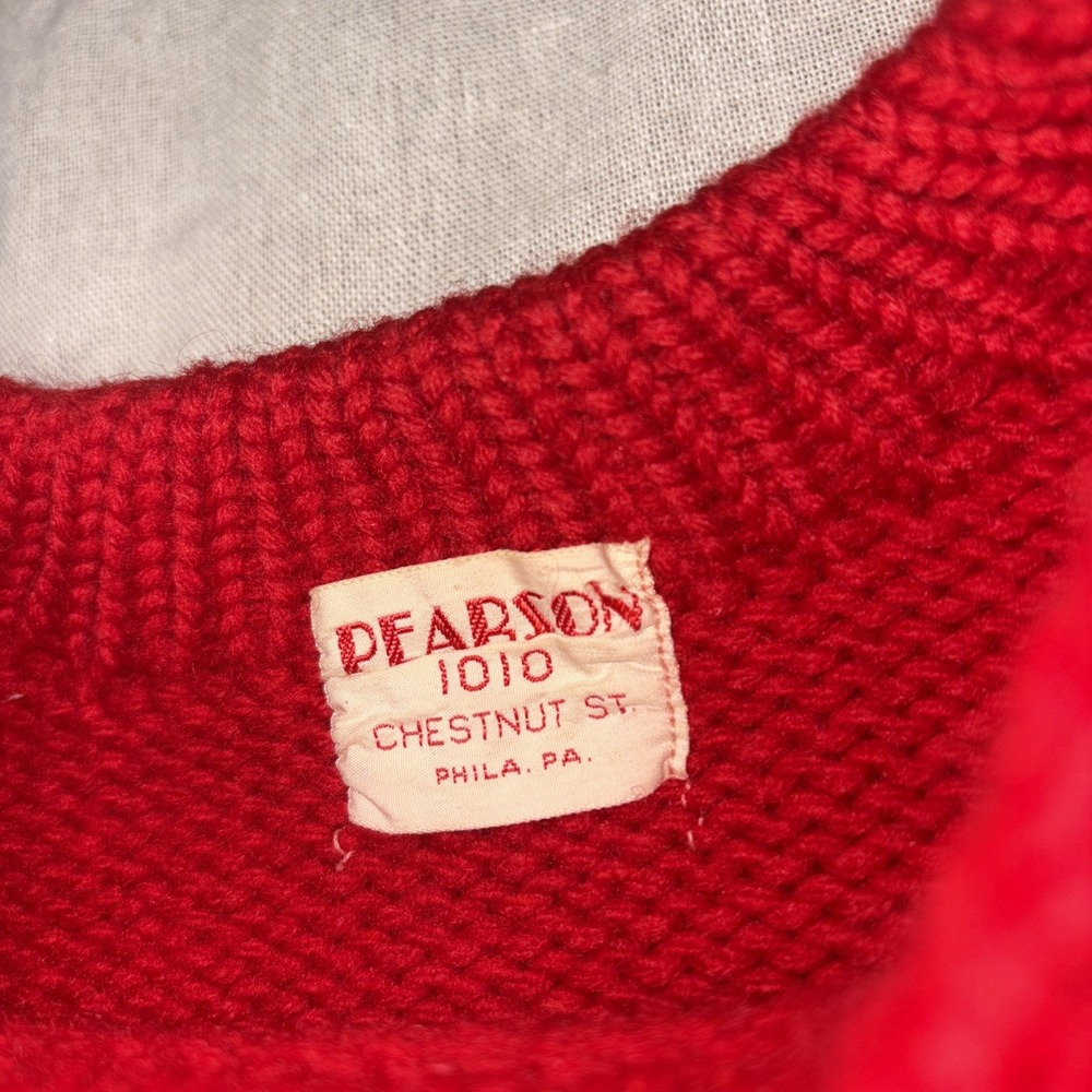 Vintage 50s PEARSON (Thick) Size Small Wool Sweater Philadelphia MINT Condition - Picture 6 of 10